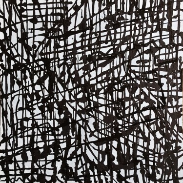 Ζωγραφική με τίτλο "Abstraction on Blac…" από Xaro, Αυθεντικά έργα τέχνης, Ακρυλικό Τοποθετήθηκε στο Ξύλινο πάνελ