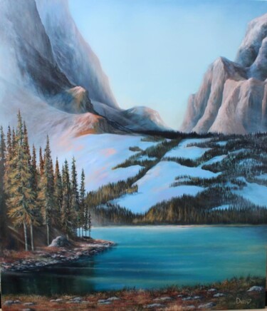 제목이 "Mountain lake"인 미술작품 Олег Дроздов로, 원작, 기름