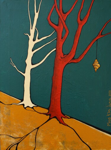 Painting titled "Созревший круассан" by Anastasiia Magdalina, Original Artwork, Acrylic