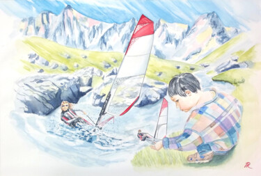Peinture intitulée "Aquarelle originale…" par Isabelle Redonnet, Œuvre d'art originale, Aquarelle