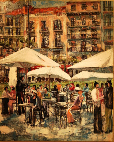 Plaza del Castillo (pamplona) Pintura titulada "Plaza del Castillo…" por Reme, Obra de arte original, Oleo
