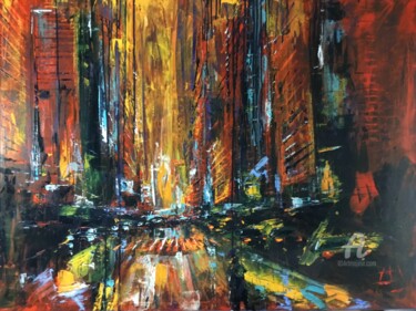 Poussière cosmique Pintura intitulada "Poussière cosmique" por Francois Barroux, Obras de arte originais, Óleo Montado em Armação em madeira