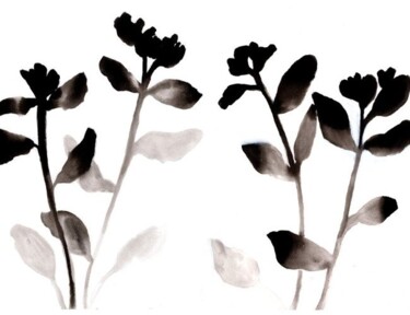 Art in Motion Sumi Fading Flowers Pair