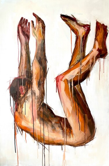 Картина под названием "The fall" - Anastasiya Krokhmal ( Art Kroha), Подлинное произведение искусства, Масло