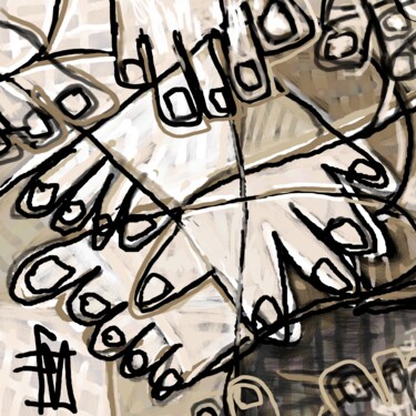 数字艺术 标题为“des pieds et des ma…” 由Franck Vidal, 原创艺术品, 数字油画