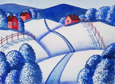 Blanche est la neige Ζωγραφική με τίτλο "Blanche est la neige" από Sabrina Riggio, Αυθεντικά έργα τέχνης, Ακουαρέλα