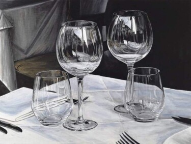 Painting titled "Castles in glasses" by Della Camilleri, Original Artwork, Acrylic