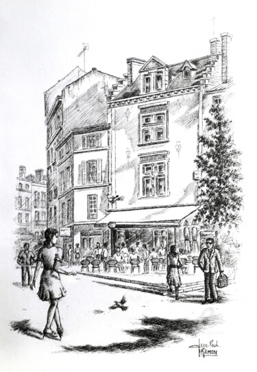 Dessin intitulée "Indécision" par Jean-Paul Ramon, Œuvre d'art originale, Encre