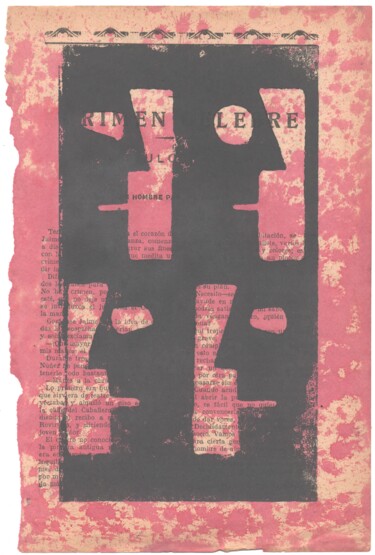 Schilderij getiteld "El pan de los pobre…" door Artsurprise, Origineel Kunstwerk, Linosnede