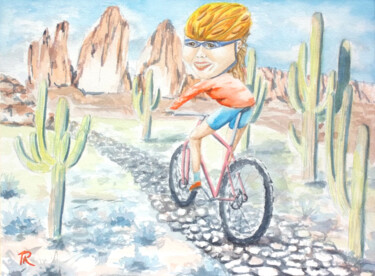 Aquarelle originale et unique, intitulée: Cactus Peinture intitulée "Aquarelle originale…" par Isabelle Redonnet, Œuvre d'art originale, Aquarelle