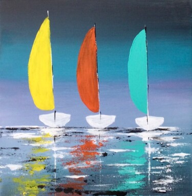 Peinture intitulée "Balade8" par Marie-Pascale Le Goff (L’île à L’eau), Œuvre d'art originale, Acrylique