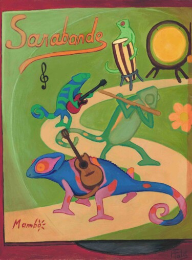 Caméléon 2, la sarabande 「Caméléon 2, la sara…」というタイトルの絵画 François Faletによって, オリジナルのアートワーク, アクリル