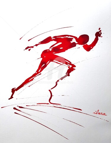 图画 标题为“Handisport N°5” 由Henri Ibara, 原创艺术品, 墨