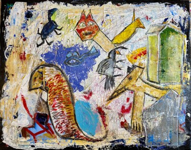 Schilderij getiteld "NoSeQue" door Alfredo Machado Zingg, Origineel Kunstwerk, Acryl Gemonteerd op Frame voor houten brancard