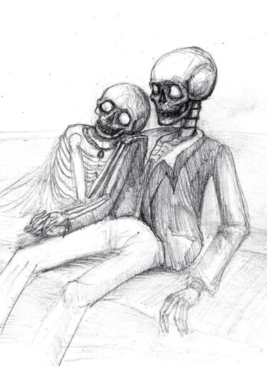 Drawing titled "Television" by Grotsk, Original Artwork, Pencil