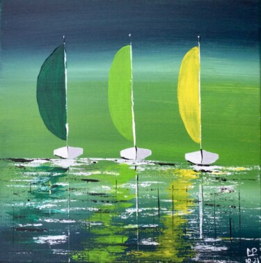 Peinture intitulée "Balade 9" par Marie-Pascale Le Goff (L’île à L’eau), Œuvre d'art originale, Acrylique
