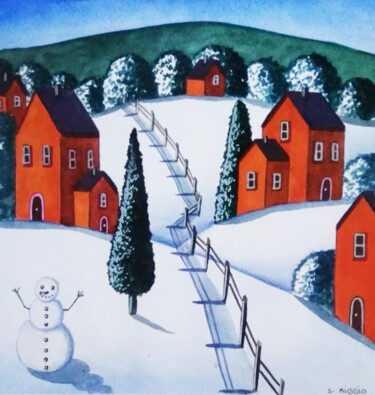 Blanche est la neige #3 Peinture intitulée "Blanche est la neig…" par Sabrina Riggio, Œuvre d'art originale, Aquarelle
