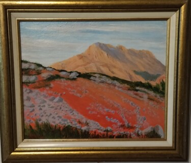La montagne Ste Victoire en Provence Painting titled "La montagne Ste Vic…" by Hervé Michal (Harvey.m), Original Artwork, Acrylic Mounted on Wood Stretcher frame