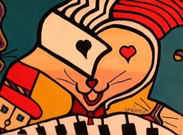 绘画 标题为“Joker The Cat” 由Janjak Ӏӏ, 原创艺术品, 丙烯
