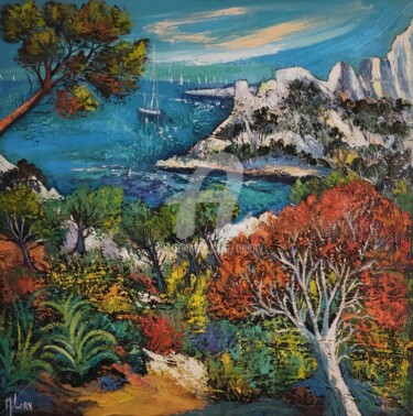 Peinture intitulée "L arbre rouge" par Milorv, Œuvre d'art originale, Huile