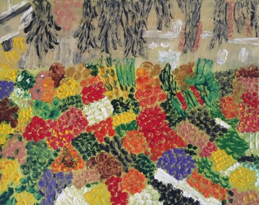 Peinture intitulée "#Au Marché" par François Martigné, Œuvre d'art originale, Huile