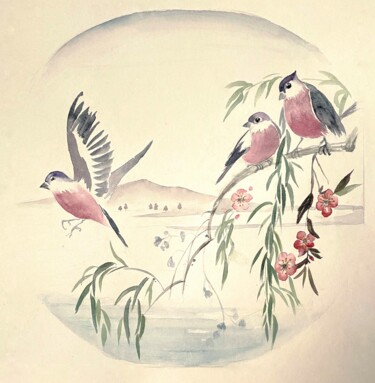 제목이 "Aquarelle japonisan…"인 미술작품 Hélène Avot로, 원작, 수채화
