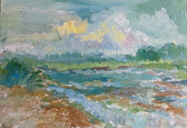 Malerei mit dem Titel "river" von Irina Kindritska, Original-Kunstwerk, Öl