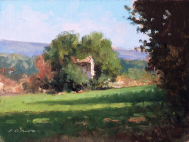 Peinture intitulée "Cabanon provençal" par Pascal Giroud, Œuvre d'art originale, Huile