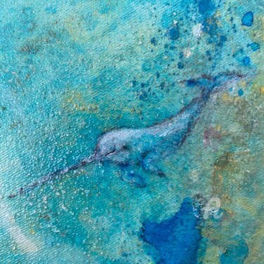 Malerei mit dem Titel "Narwhale" von Andreja Soleil, Original-Kunstwerk, Acryl