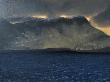 Peinture intitulée "Brume de Sable" par Eurielle Couderchet, Œuvre d'art originale, Huile Monté sur Châssis en bois