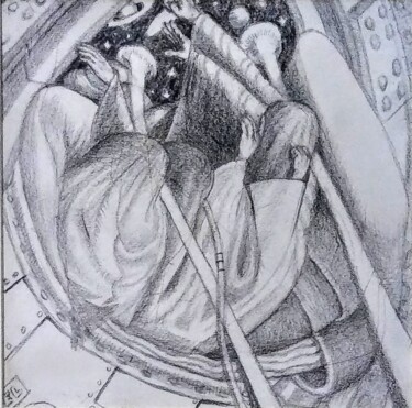 Drawing titled "Marks on Paper" by Edwin Loftus, Original Artwork, Pencil Mounted on Other rigid panel
