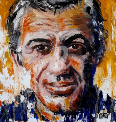 Peinture intitulée "Bebel le magnifique" par Claude Julia (CJULIA), Œuvre d'art originale, Huile