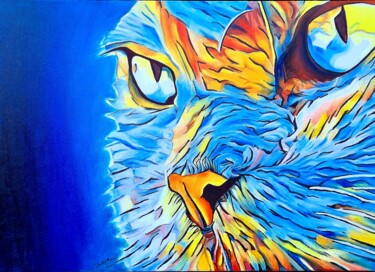 绘画 标题为“"A minha gata Rosin…” 由Aurelio Bentes Bravo, 原创艺术品, 油