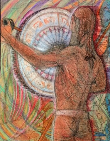 Drawing titled "Chronos" by Edwin Loftus, Original Artwork, Pastel Mounted on Other rigid panel