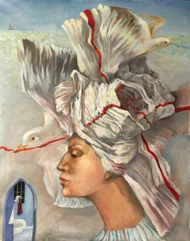 Ζωγραφική με τίτλο ""Freedom of thought"" από Helga Balaban, Αυθεντικά έργα τέχνης, Λάδι