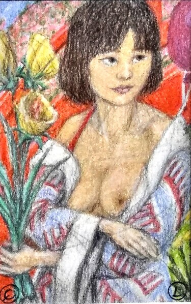 Pretty Girl 6 Dessin intitulée "Pretty Girl 6" par Edwin Loftus, Œuvre d'art originale, Pastel Monté sur Autre panneau rigide