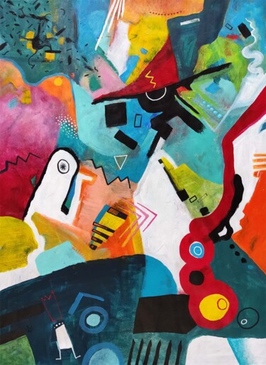 Mixus peinture abstraite Peinture intitulée "Mixus peinture abst…" par Benoit Vinadelle, Œuvre d'art originale, Acrylique