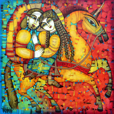 Peinture intitulée "Sonate pour deux et…" par Albena Vatcheva, Œuvre d'art originale, Huile Monté sur Châssis en bois