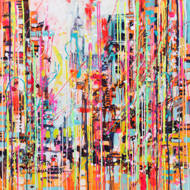 Pintura titulada "streets of New York" por Marta Zawadzka, Obra de arte original, Acrílico Montado en Bastidor de camilla de…