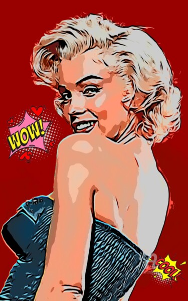 제목이 "Marilyn dea"인 디지털 아트 Ivan Venerucci로, 원작, 디지털 페인팅