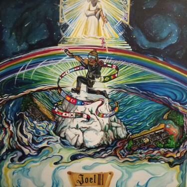Joel 2 :1 Peinture intitulée "Joel 2 :1" par David Falcão (ACRYLIC MOODS), Œuvre d'art originale, Acrylique Monté sur Panneau de bois