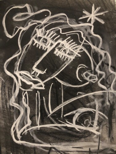 Schilderij getiteld "Monalisa" door Serge Berry, Origineel Kunstwerk, Pastel