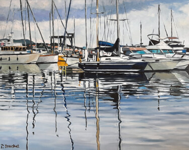 Peinture intitulée "le port" par Pascal Brachet, Œuvre d'art originale, Huile
