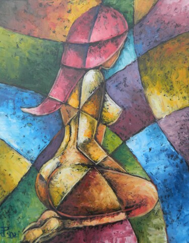 绘画 标题为“NUDE CUBISM PAINTING” 由Jiří Petr, 原创艺术品, 油