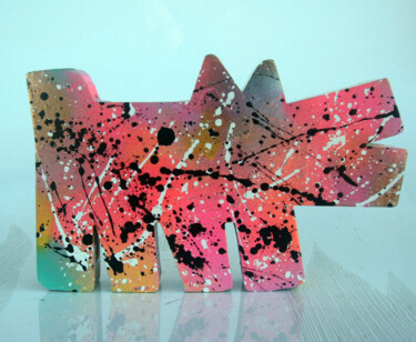 Sculpture titled "SPACO Haring-dog, 2…" by Spaco, Original Artwork, Resin