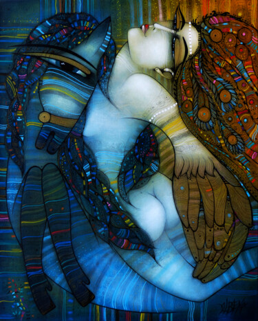 Peinture intitulée "Envol" par Albena Vatcheva, Œuvre d'art originale, Huile Monté sur Châssis en bois