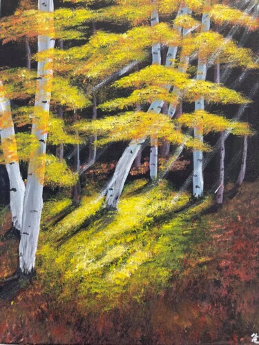 Peinture intitulée "lueur d'espoir" par Isabelle Capron, Œuvre d'art originale, Aquarelle Monté sur Châssis en bois