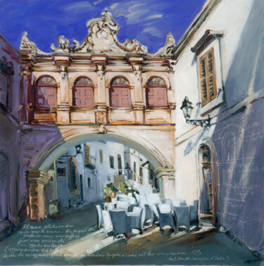 Painting titled "PUGLIA 5" by Sandrine Blondel, Original Artwork, Acrylic Mounted on Wood Stretcher frame