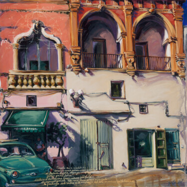 Painting titled "PUGLIA 9" by Sandrine Blondel, Original Artwork, Acrylic Mounted on Wood Stretcher frame