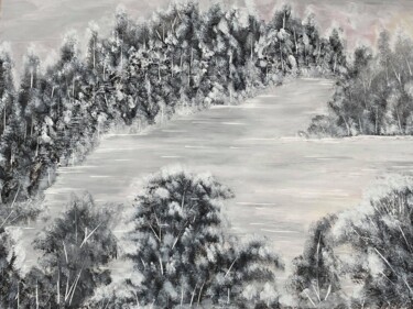 Peinture intitulée "l'hiver" par Isabelle Capron, Œuvre d'art originale, Acrylique Monté sur Châssis en bois